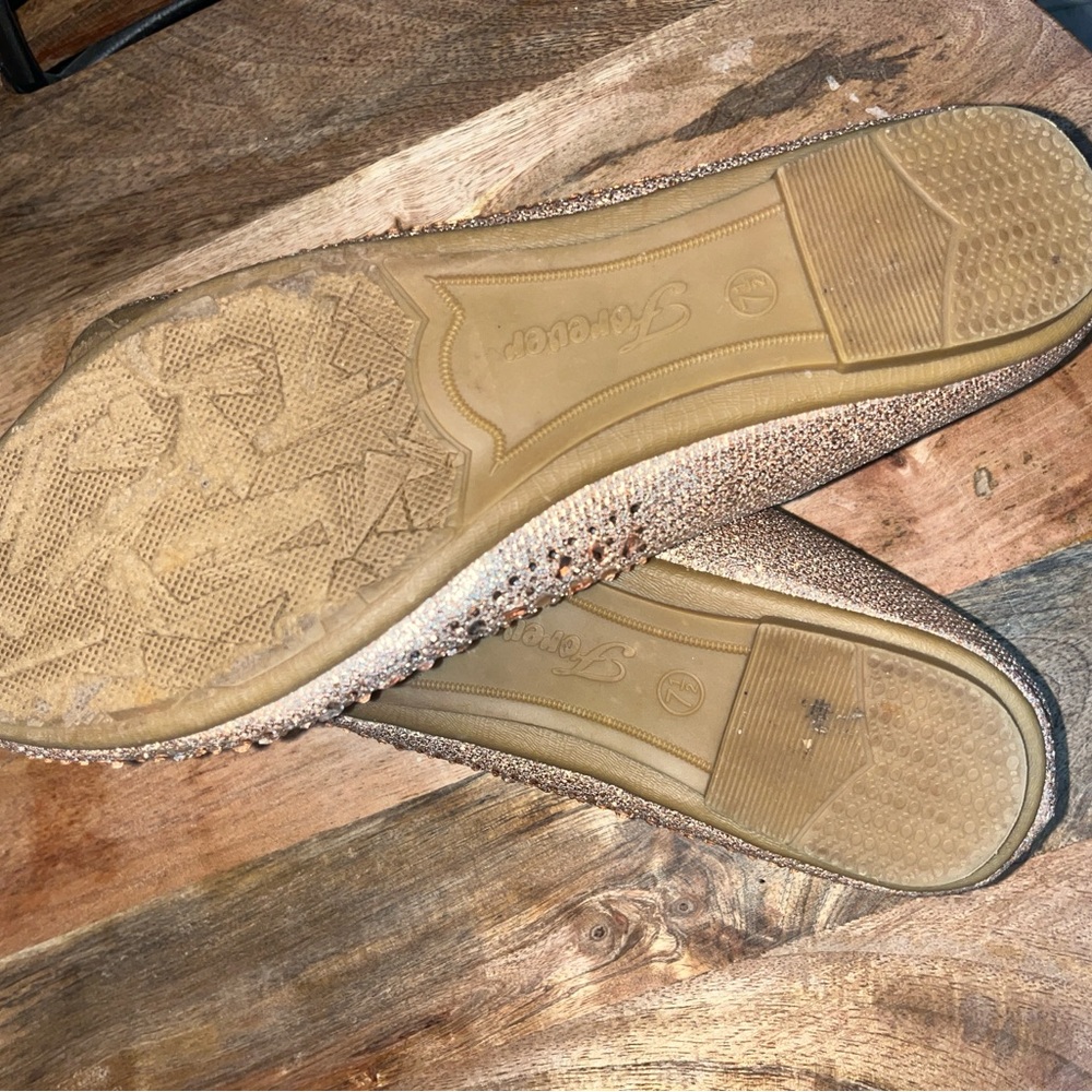 Sparkling Rose Gold Forever Ballarina Flats - Picture 3 of 3